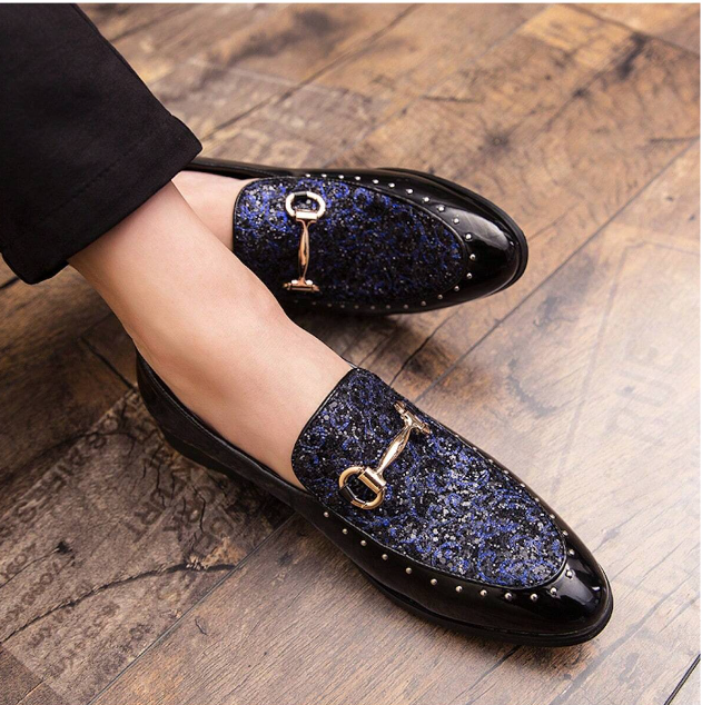 Patent Leather Male Loafers Pointed Toe